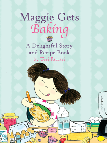 Maggie Gets Baking — children's picture book cover (UK edition) by Teri Farrari