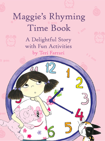 Maggie's Rhyming Time Book — learn to tell the time picture book cover by Teri Farrari